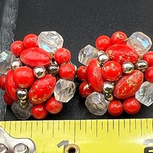 Vintage 1950’s Japan Cluster Bead Earrings